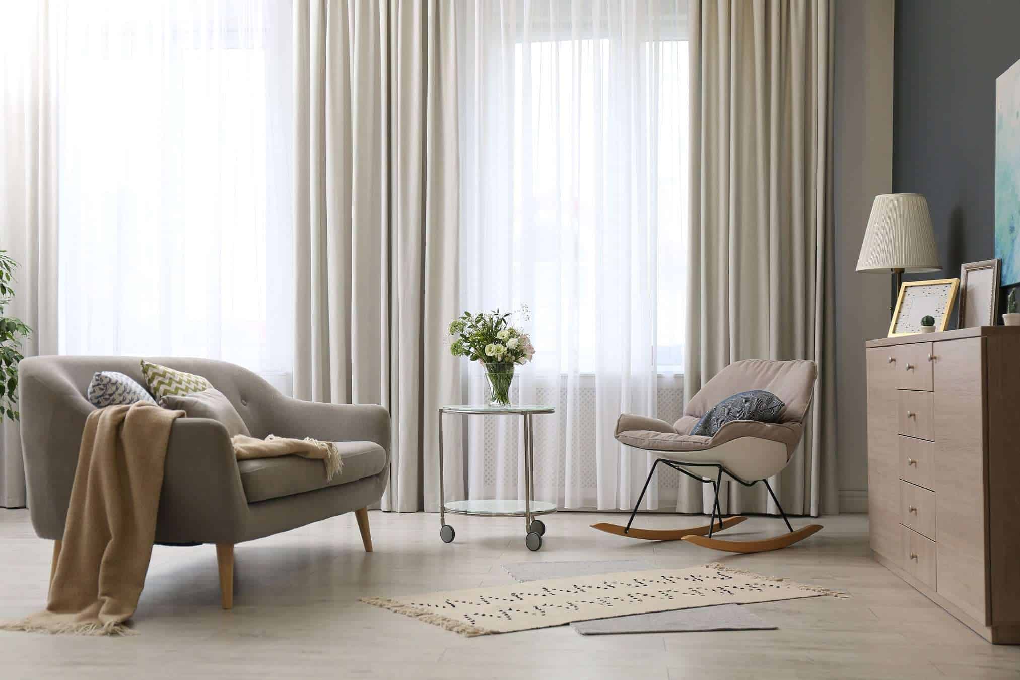 Bedroom with interior blinds and shades from Shade.Shop