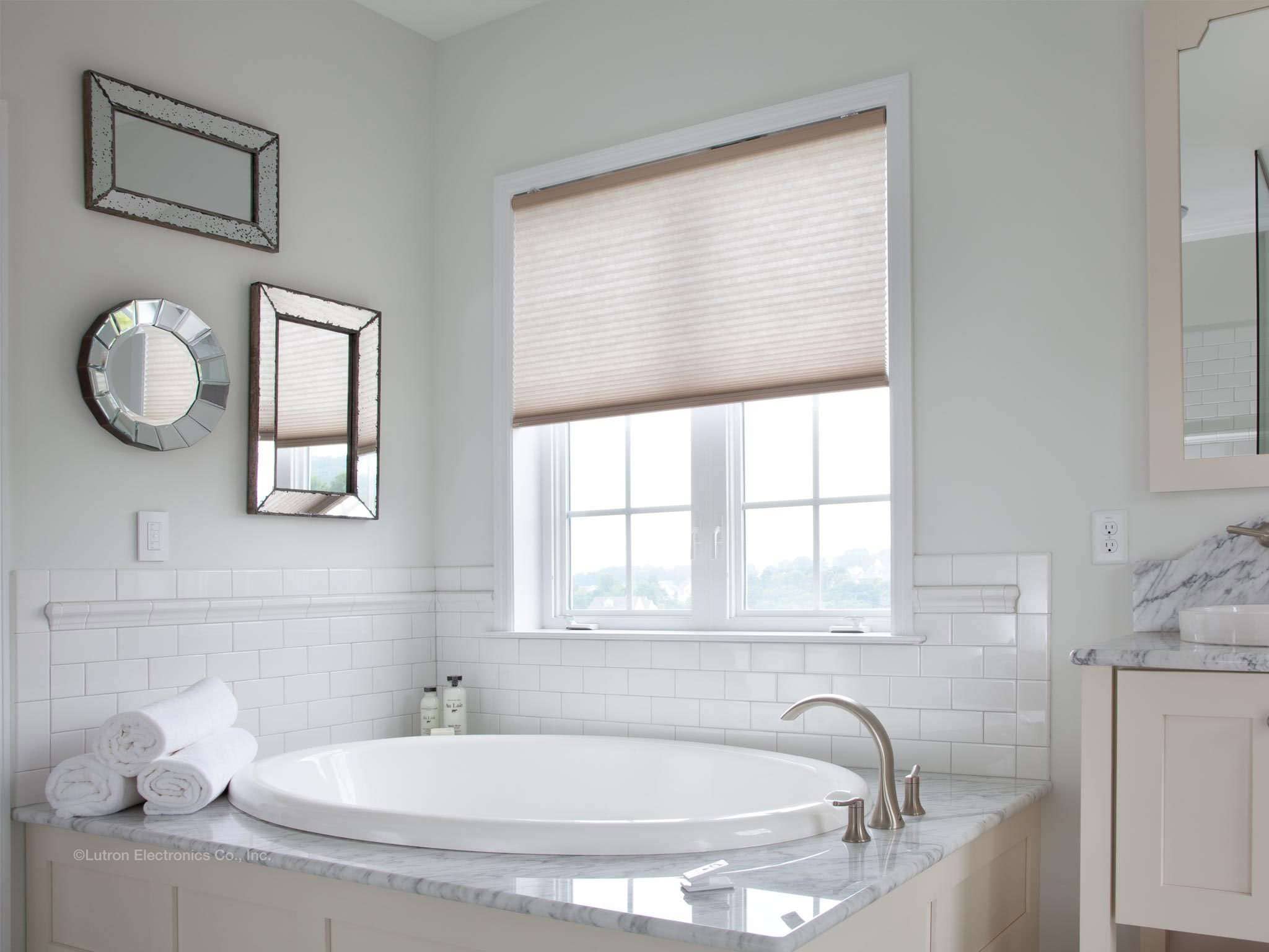 Bathroom with interior blinds and shades from Shade.Shop
