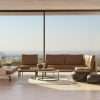 A modern luxury living room with a large double-paned window