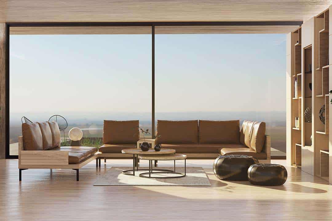 a-modern-luxury-living-room-with-a-large-double-paned-window - Shade.Shop A modern luxury living room with a large double-paned window